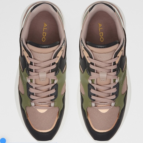NWOT Vintage army green & mauve Createv2 Mid Top Sneakers by Aldo NWOT size 10 - Picture 5 of 15